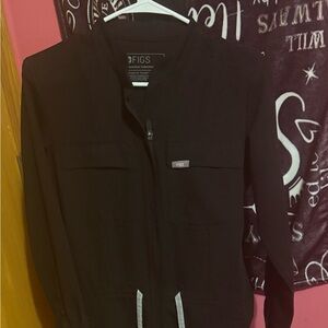 Figs XS Long Sleeve Black Scrub Jumpsuit